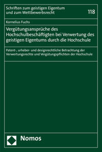 Vorderes Coverbild Vergütungsansprüche des Hochschulbeschäftigten bei Verwertung des geistigen Eigentums durch die Hochschule