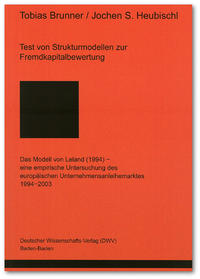 Vorderes Coverbild Test von Strukturmodellen zur Fremdkapitalbewertung