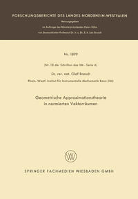 Vorderes Coverbild Geometrische Approximationstheorie in normierten Vektorräumen