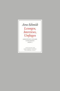 Vorderes Coverbild Bargfelder Ausgabe. Supplemente