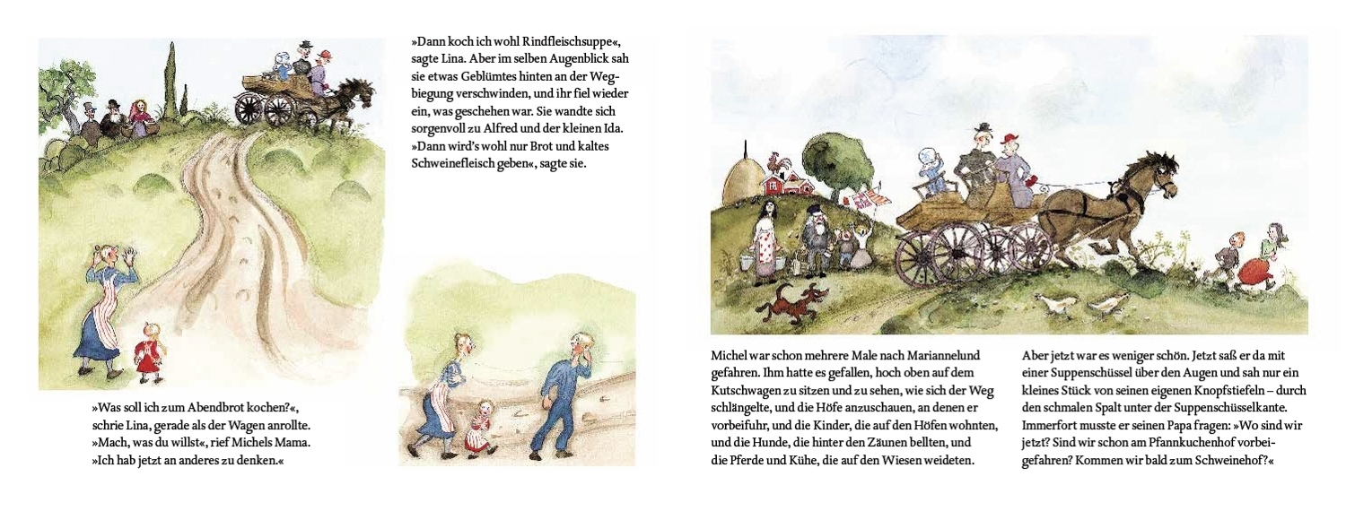 Beispielinhalt (Bild) Als Michel den Kopf in die Suppenschüssel steckte