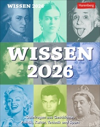 Vorderes Coverbild Wissen Tagesabreißkalender 2026 - Quizfragen aus Geschichte, Politik, Kultur, Technik und Sport