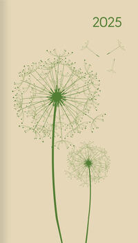 Vorderes Coverbild Alpha Edition - Miniplaner Style Pusteblumen 2025 Taschenkalender, 9x15cm, Kalender mit 64 Seiten, Ferientermine, Notizbereich und internationales Kalendarium