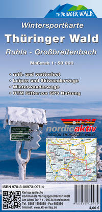 Vorderes Coverbild Wintersportkarte Thüringer Wald