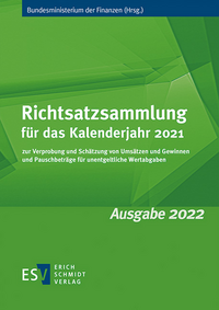 Vorderes Coverbild Richtsatzsammlung für das Kalenderjahr 2021