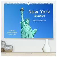 Vorderes Coverbild New York Ansichten - Literaturkalender (hochwertiger Premium Wandkalender 2025 DIN A2 quer), Kunstdruck in Hochglanz