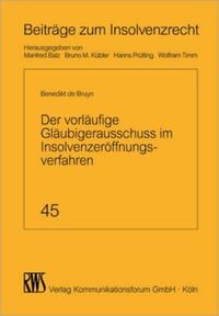 Vorderes Coverbild Der vorläufige Gläubigerausschuss im Insolvenzeröffnungsverfahren