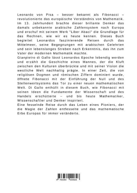 Rückseitencover Fibonacci und die Magie der Zahlen: Die Entstehung der modernen Mathematik