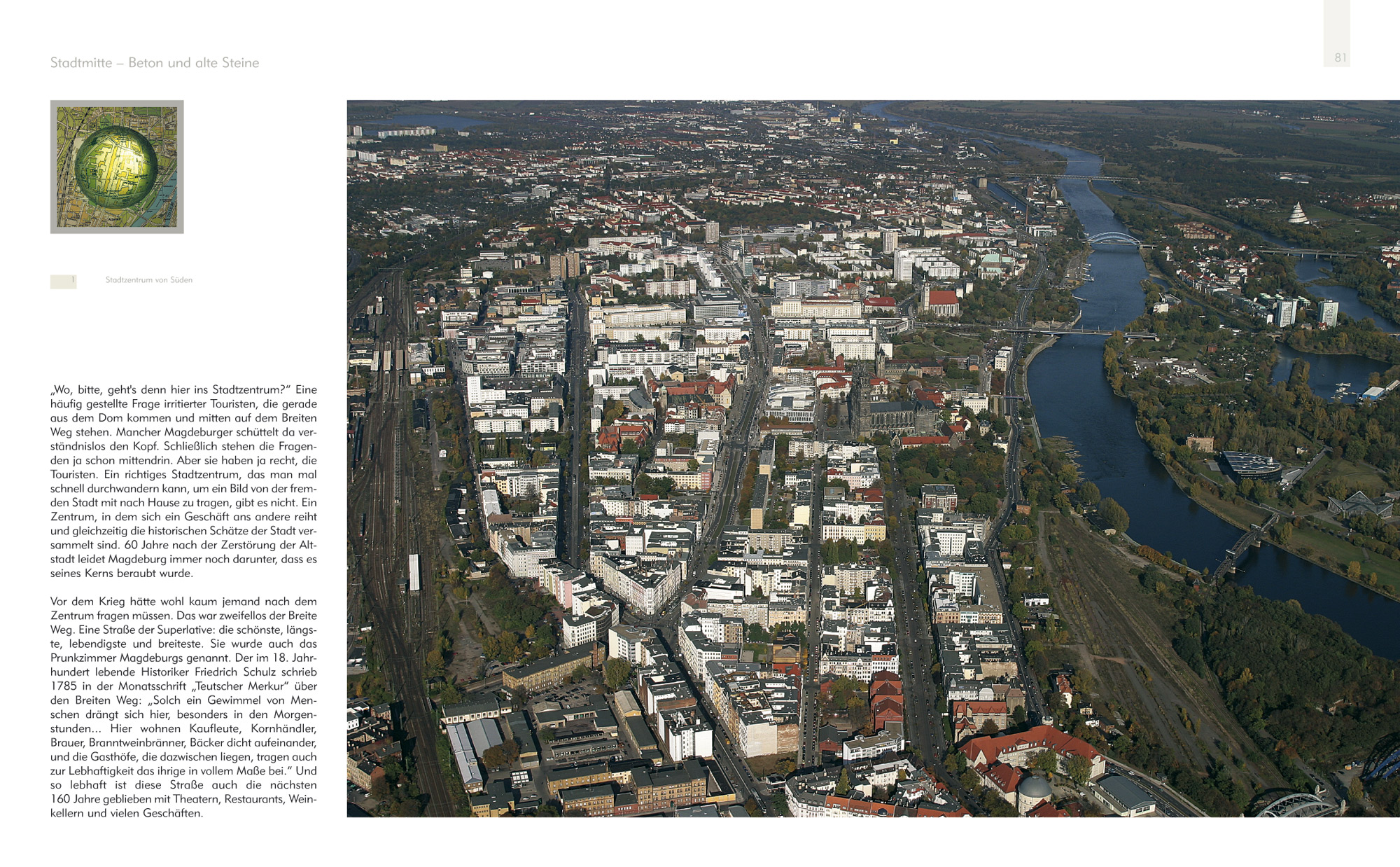 Beispielinhalt (Bild) Magdeburg aus der Luft