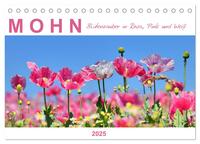 Vorderes Coverbild Mohn, Blütenzauber in Rosa, Pink und Weiß (Tischkalender 2025 DIN A5 quer), CALVENDO Monatskalender