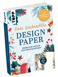 Vorderes Coverbild Design Paper A6 Frohe Weihnachten. Mit Handlettering-Grundkurs