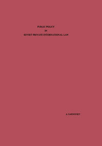Vorderes Coverbild Public Policy in Soviet Private International Law