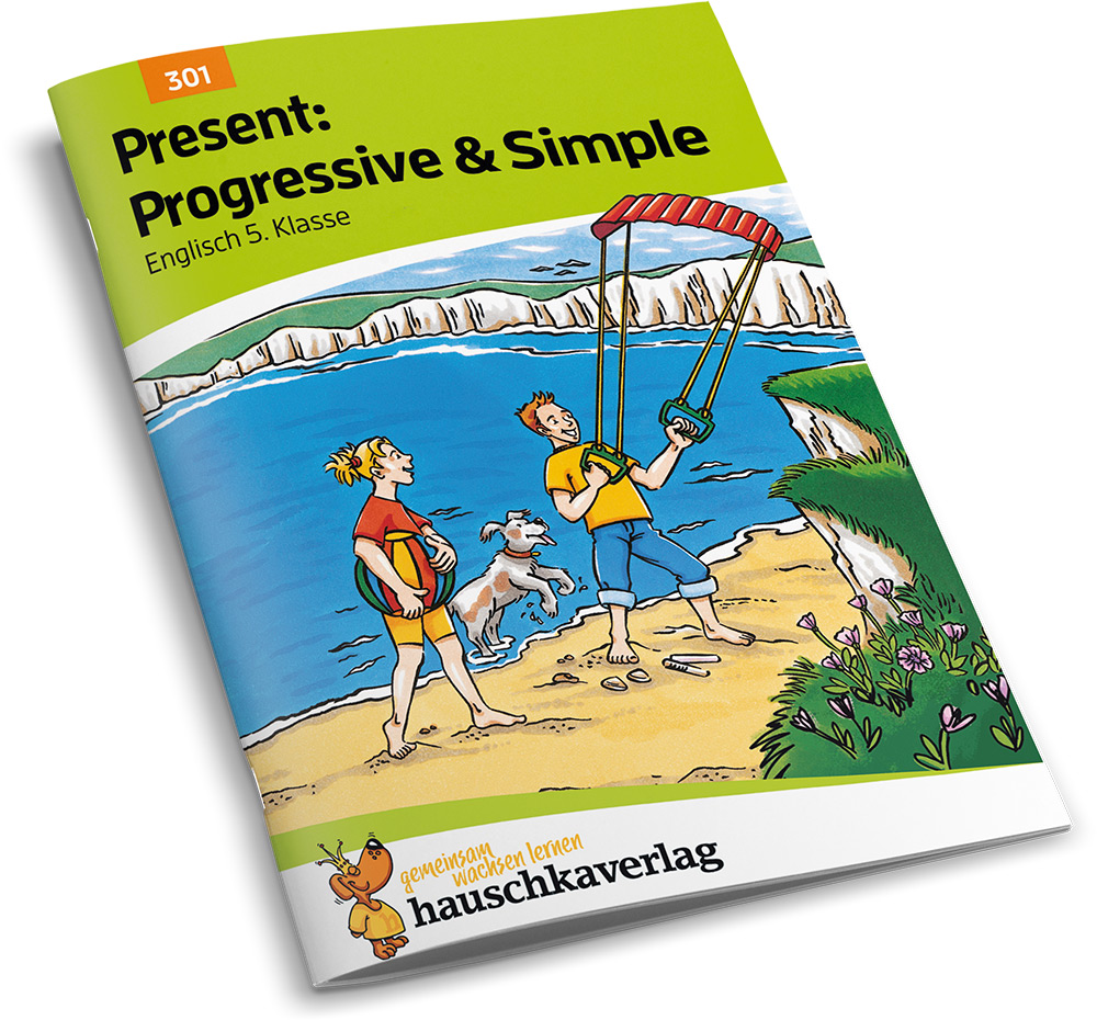 Beispielinhalt (Bild) Present: Progressive & Simple. Englisch 5. Klasse, A5-Heft