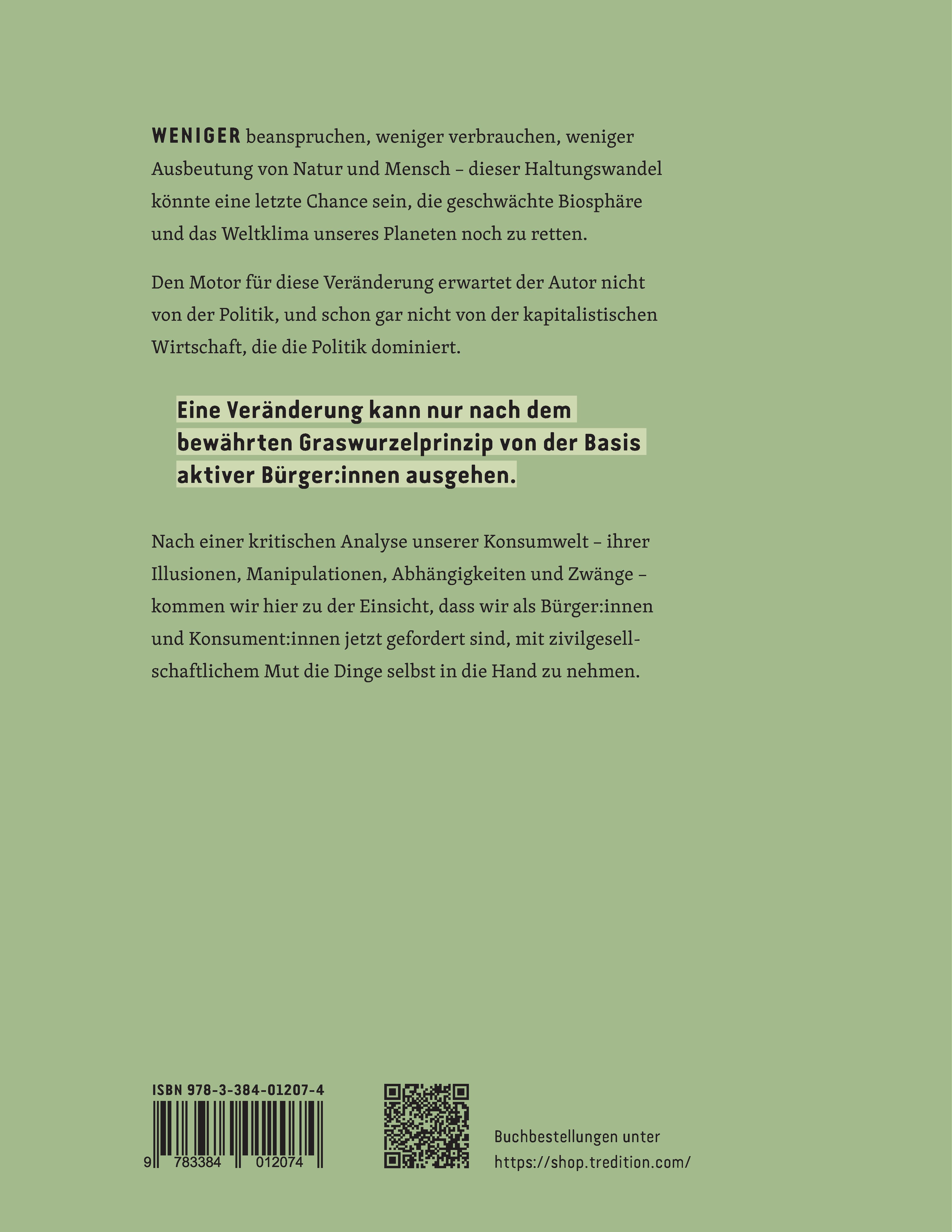 Rückseitencover Auf dem Weg zum Weniger