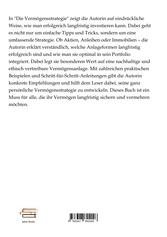 Rückseitencover Die Vermögensstrategie - Wie Sie langfristig erfolgreich investieren