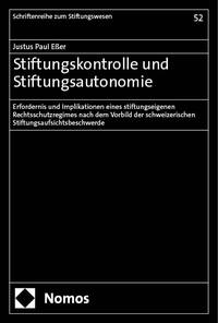 Vorderes Coverbild Stiftungskontrolle und Stiftungsautonomie