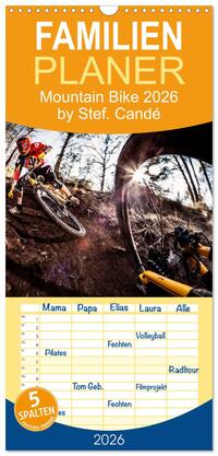 Vorderes Coverbild Familienplaner 2026 - Mountain Bike 2026 by Stef. Candé mit 5 Spalten (Wandkalender, 21 x 45 cm) CALVENDO