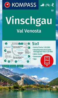 Vorderes Coverbild KOMPASS Wanderkarte 52 Vinschgau / Val Venosta 1:50.000