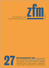 Vorderes Coverbild Zeitschrift für Medienwissenschaft 27