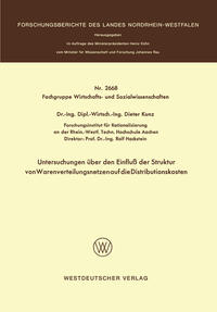 Vorderes Coverbild Untersuchungen über den Einfluß der Struktur von Warenverteilungsnetzen auf die Distributionskosten