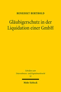 Vorderes Coverbild Gläubigerschutz in der Liquidation einer GmbH