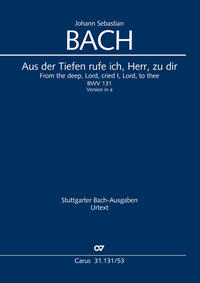 Vorderes Coverbild Aus der Tiefen rufe ich, Herr, zu dir (Klavierauszug)