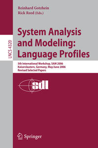 Vorderes Coverbild System Analysis and Modeling: Language Profiles