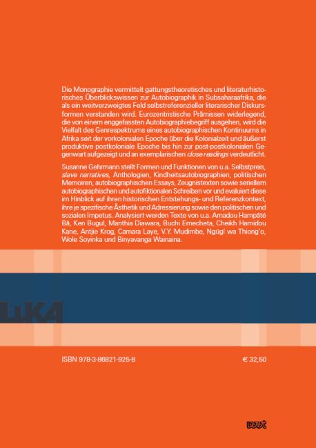 Rückseitencover Autobiographik in Afrika