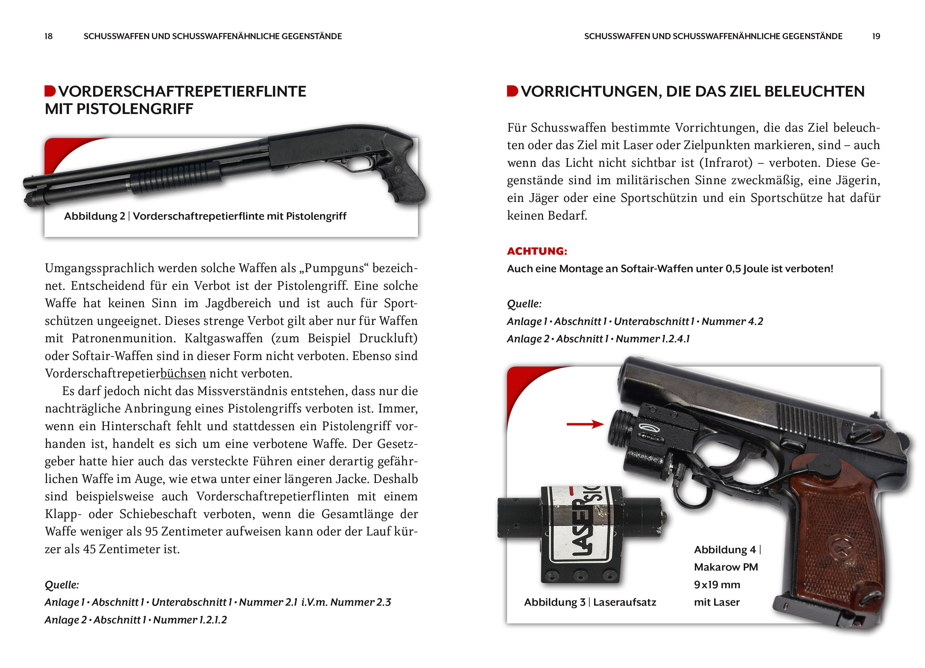 Beispielinhalt (Bild) Handbuch Waffen und gefährliche Gegenstände