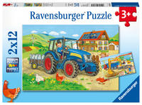 Vorderes Coverbild Kinderpuzzle 2x12 Teile - Baustelle und Bauernhof