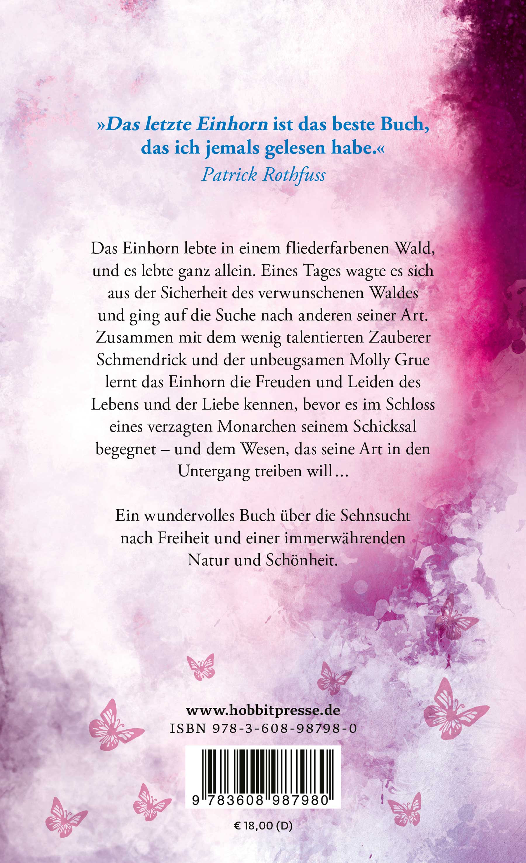 Rückseitencover Das letzte Einhorn