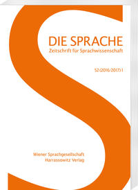 Vorderes Coverbild Die Sprache 52 (2016/17) 1