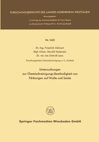 Vorderes Coverbild Untersuchungen zur Chemischreinigungs-Beständigkeit von Färbungen auf Wolle und Seide