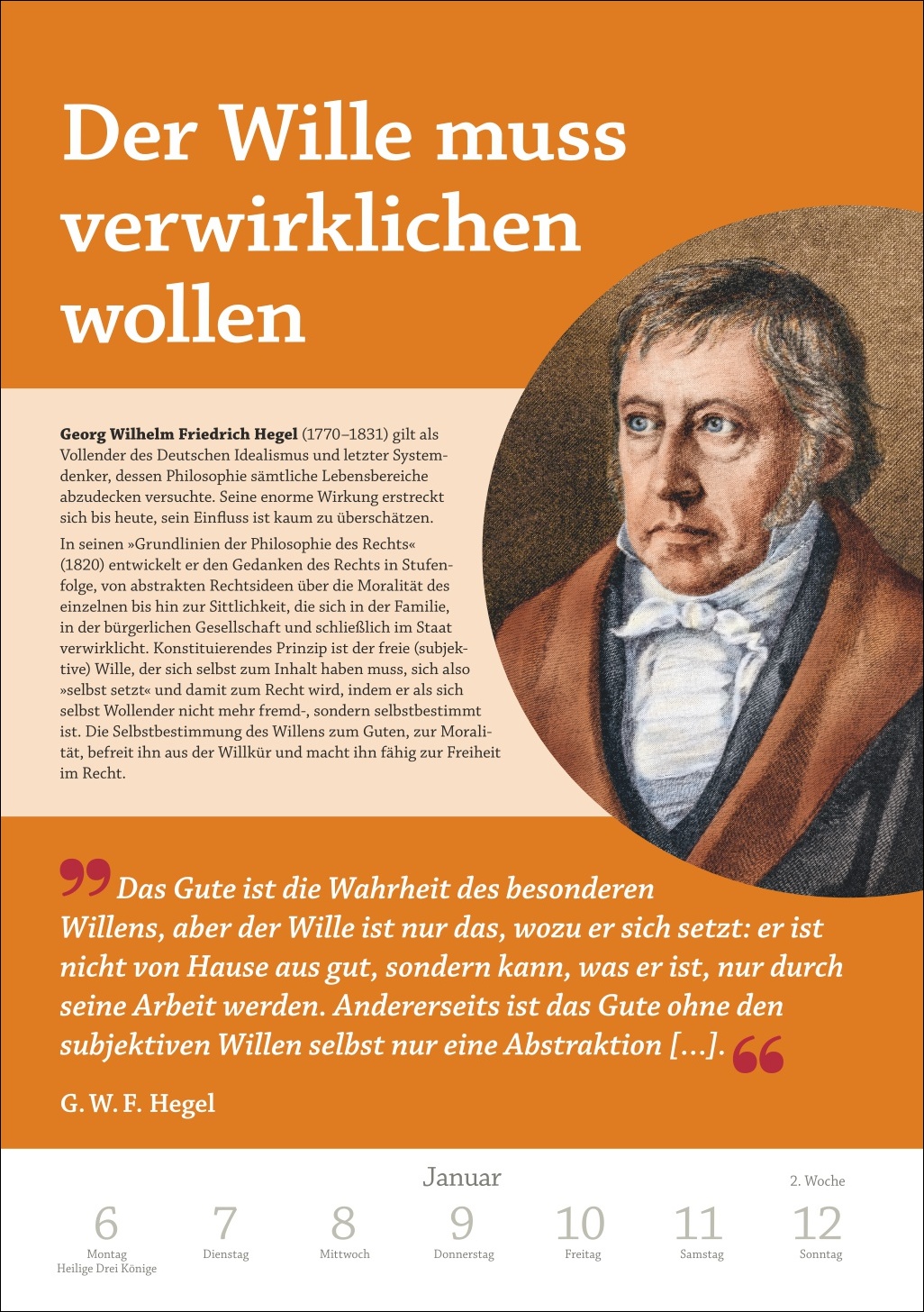 Beispielinhalt (Bild) DIE ZEIT Philosophie Wochen-Kulturkalender 2025 - 53 Denkanstöße für 2025