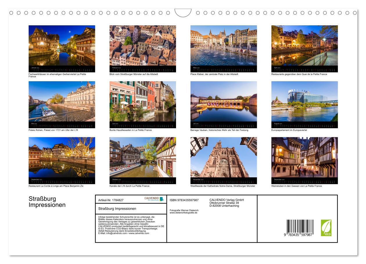 Beispielinhalt (Bild) Straßburg Impressionen (Wandkalender 2025 DIN A3 quer), CALVENDO Monatskalender