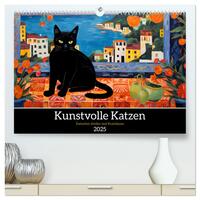 Vorderes Coverbild Kunstvolle Katzen (hochwertiger Premium Wandkalender 2025 DIN A2 quer), Kunstdruck in Hochglanz