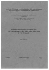 Vorderes Coverbild Zum Riss- und Verformungsverhalten von stahlfaserverstärkten Stahlbetonstäben unter Längszug