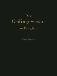 Vorderes Coverbild Das Gedingewesen im Bergbau
