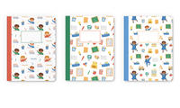 Vorderes Coverbild Kinder Notizhefte 3er Set: Schule (liniert, kariert, blanko) - A5