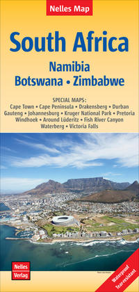 Vorderes Coverbild Nelles Map Landkarte South Africa : South Africa, Namibia, Botswana, Zimbabwe | Südafrika | Afrique du Sud | África del Sur