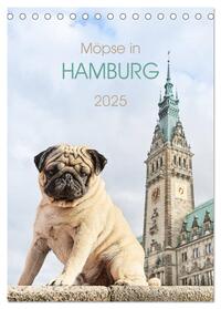 Vorderes Coverbild Möpse in Hamburg (Tischkalender 2025 DIN A5 hoch), CALVENDO Monatskalender