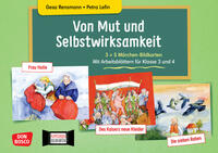 Vorderes Coverbild Von Mut und Selbstwirksamkeit - 3 x 5 Märchen-Bildkarten. Mit Arbeitsblättern für Klasse 3 und 4. Kamishibai Bildkartenset