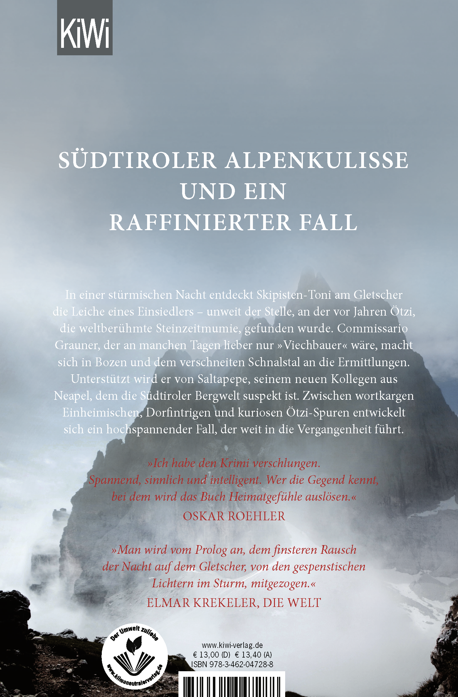 Rückseitencover Der Tote am Gletscher