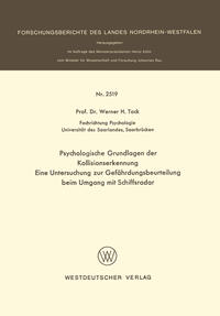 Vorderes Coverbild Psychologische Grundlagen der Kollisionserkennung