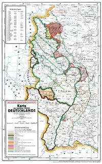Vorderes Coverbild Historische Karte: DEUTSCHES REICH – Besetzte Gebiete WEST-DEUTSCHLAND – Stand 1. Juli 1925 (gerollt)