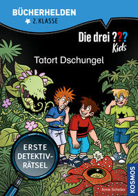 Vorderes Coverbild Die drei ??? Kids, Bücherhelden 2. Klasse, Tatort Dschungel