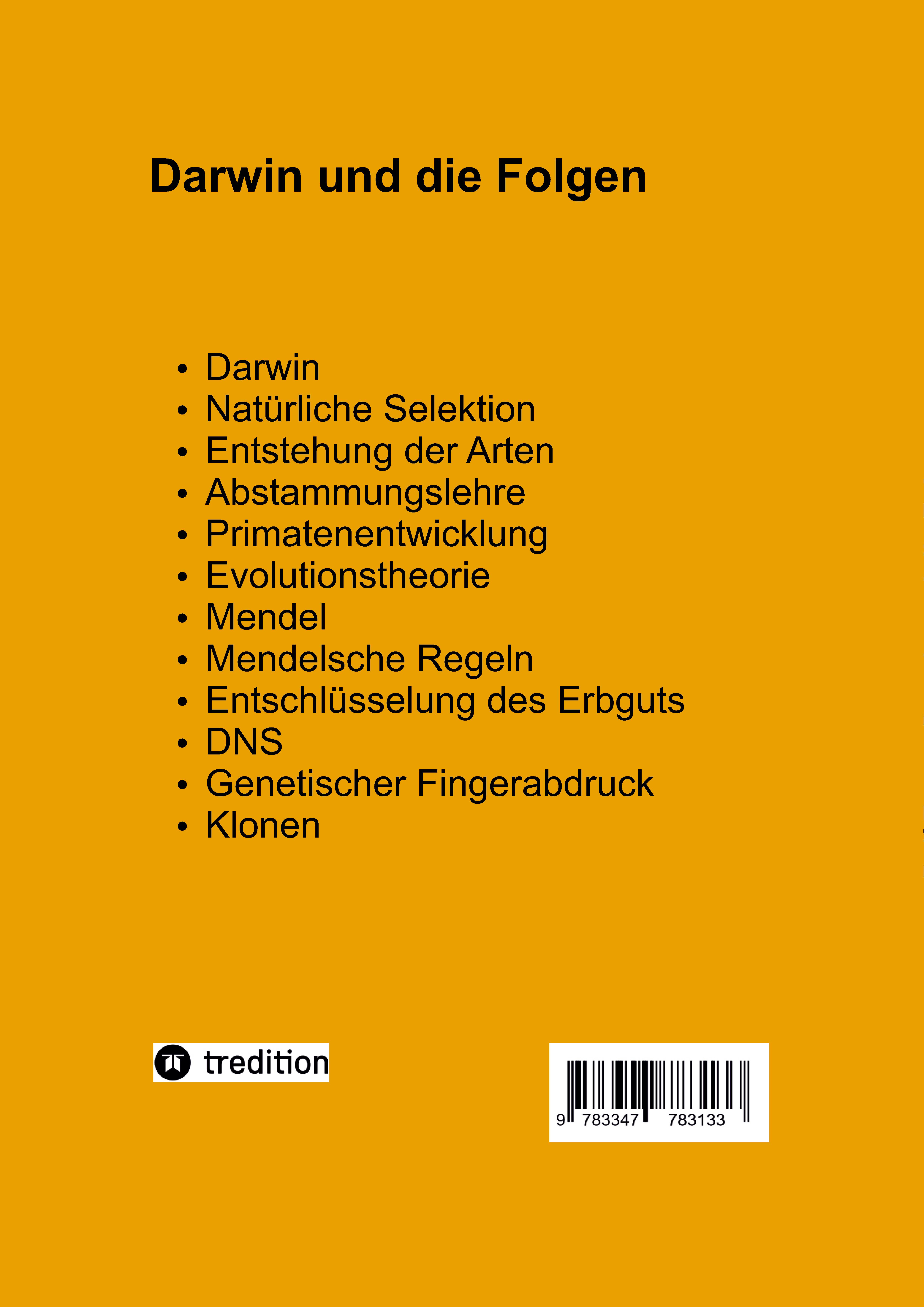 Rückseitencover Darwin und die Folgen