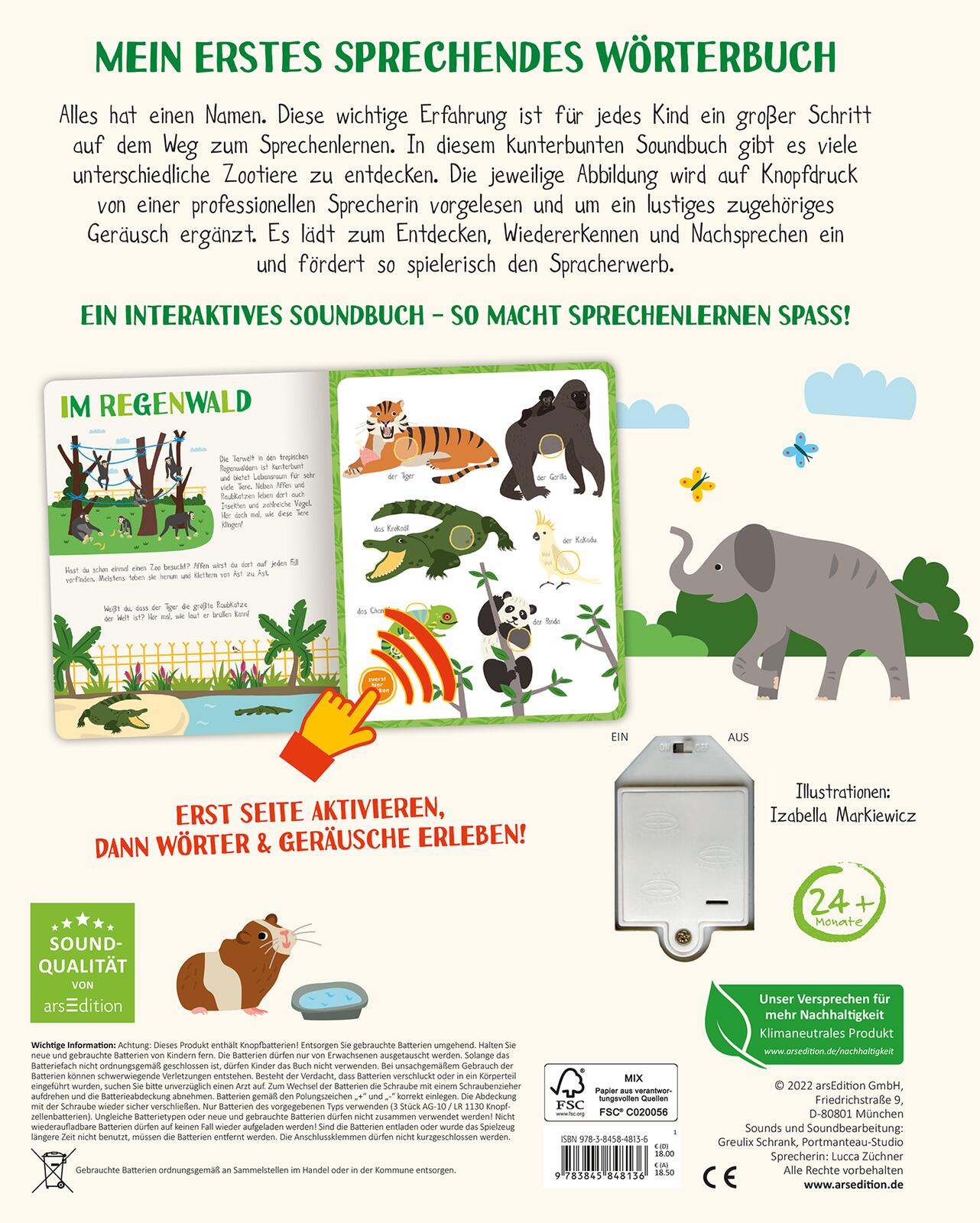 Rückseitencover Mein sprechendes Soundbuch – Tiere im Zoo