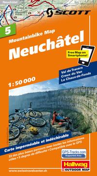 Vorderes Coverbild Hallwag Mountainbike-Karte 5 Neuenburg / Neuchâtel 1:50.000