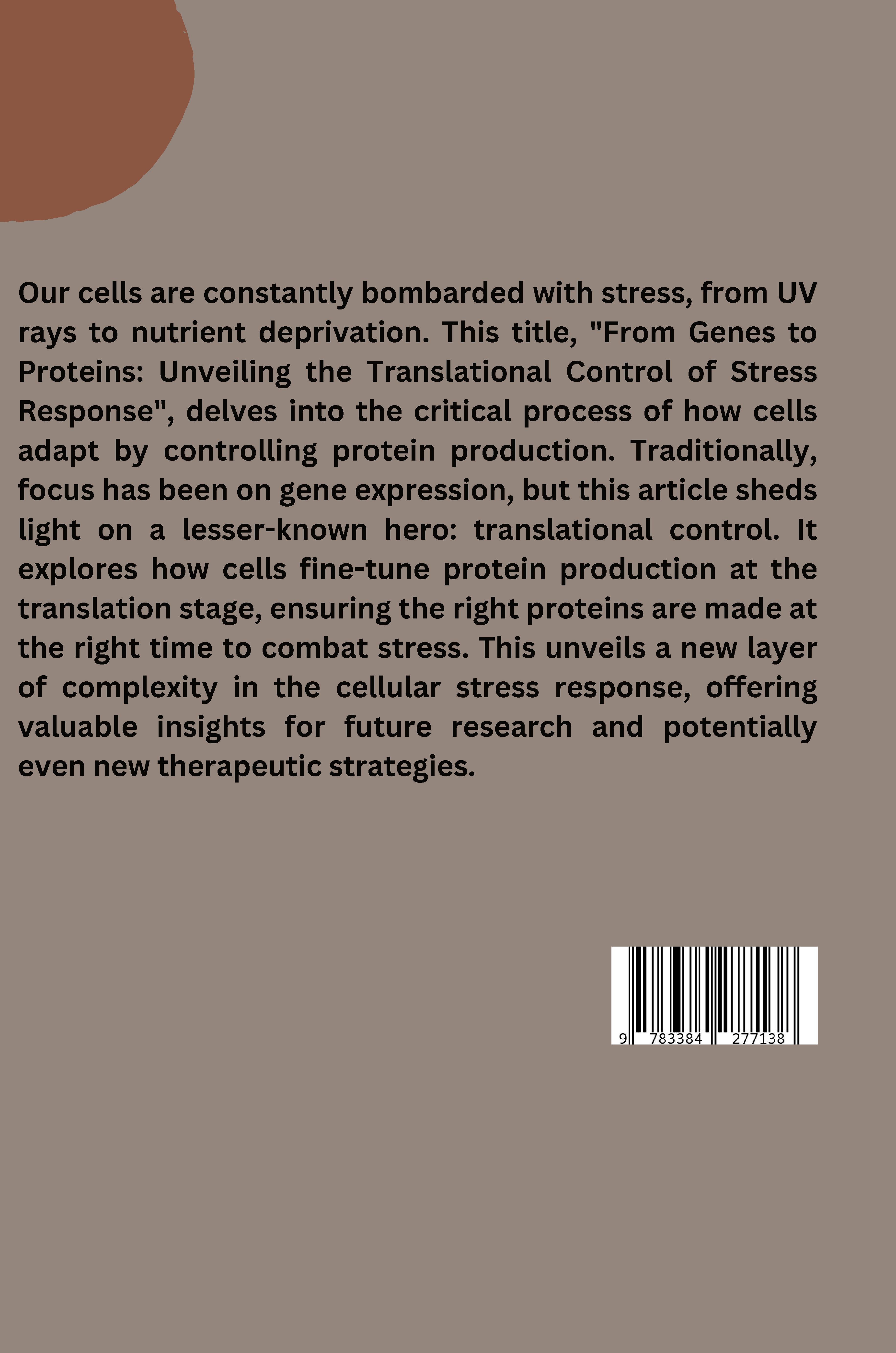 Rückseitencover rom Genes to Proteins: Unveiling the Translational Control of Stress Response